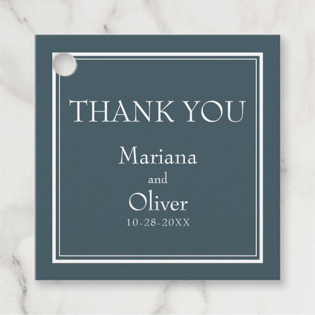 Boho Blue Modern Minimalistisch Geschenkanhänger (Vorderseite)