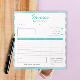 Boho Blue Muster einfache Rechnung für kleine Unte Notizblock