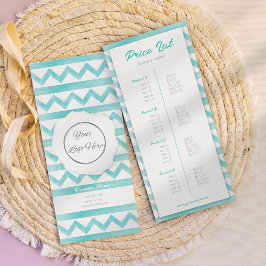 Boho blue muster your logo Küsten preisliste Werbekarte