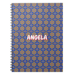 BOHO BLUE ORANGE GEO DESIGN NOTIZBLOCK