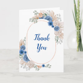 Boho Blue Pampas Grass Birthday Dankeskarte