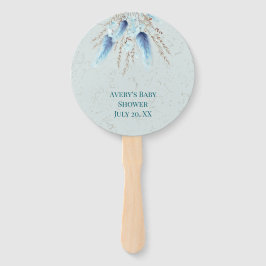 Boho Blue Pampas Grass Fächer