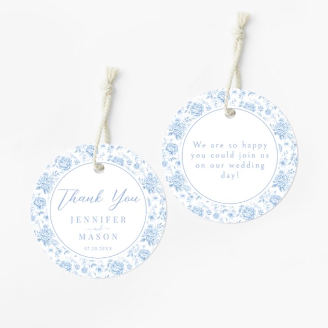 Boho Blue Porcelain Floral Wedding Vielen Dank Geschenkanhänger (Von Creator hochgeladen)