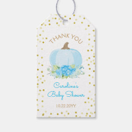 Boho Blue Pumpkin Baby Boy Dusche Wasserfarbe Geschenkanhänger