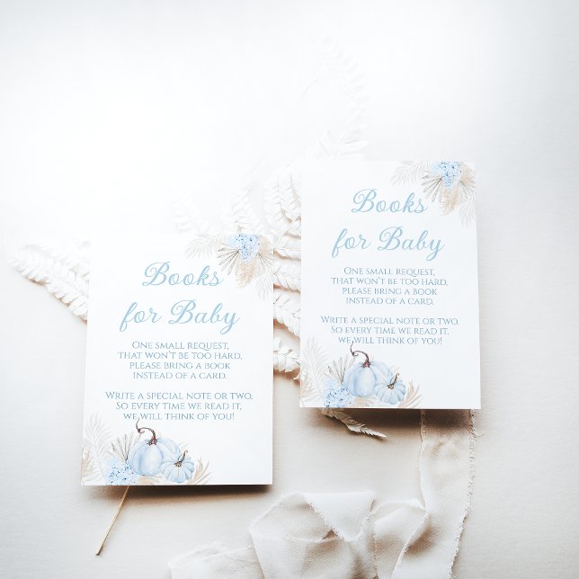 Boho Blue Pumpkin Fall Baby Showbook Begleitkarte (Von Creator hochgeladen)