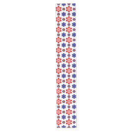 Boho Blue Purple Red Flowers Large Table Runner Großer Tischläufer