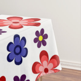 Boho Blue Purple Red Flowers Large Tablecloth Tischdecke
