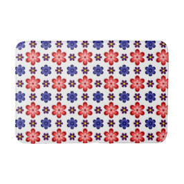 Boho Blue Purple Red Flowers Medium Bath Mat Badematte