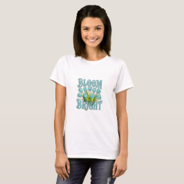 Boho Blue Tulip Motivation Women’s Basic T-Shirt