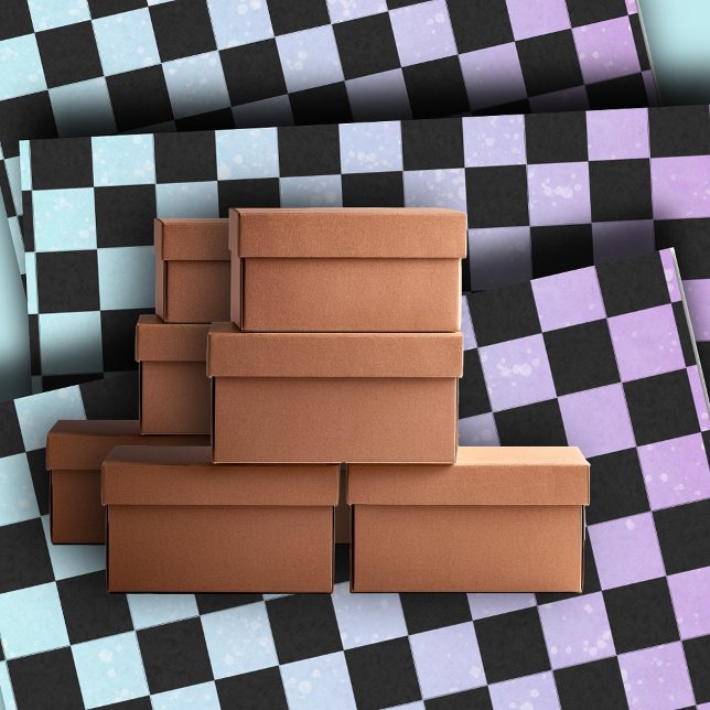 Boho Blue und lila überprüftes Tissue Paper Seidenpapier (Von Creator hochgeladen)