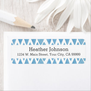 Boho Blue Wassercolor Geometric Pattern