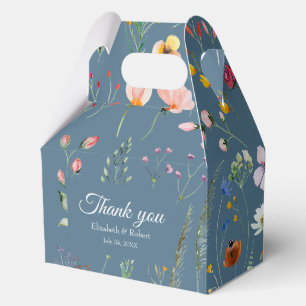 Boho Blue Wildblume Meadow Wedding Vielen Dank Geschenkschachtel