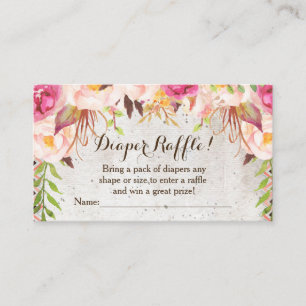 Boho Blume Babydusche Gewinnkarten Begleitkarte