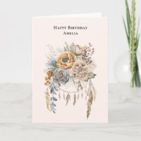 Boho Blume Bouquet und Dreamcatcher Geburtstag