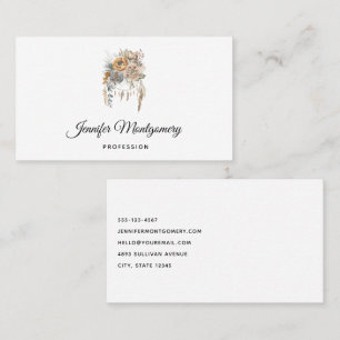 Boho Blume Bouquet und Dreamcatcher Visitenkarte