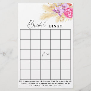 Boho-Blume - Brautparty-Bingo-Spiel