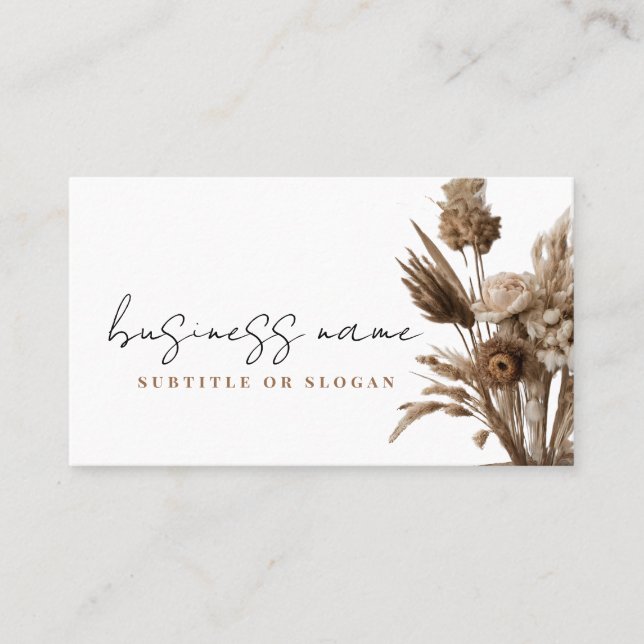 Boho Blume Business Card Visitenkarte (Vorderseite)