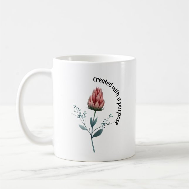Boho Blume Christlicher Zitat Kaffeetasse (Links)