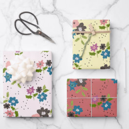 Boho Blume Clusters Geschenkpapier Set
