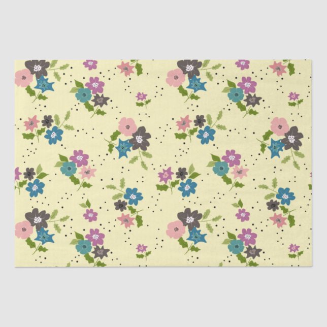Boho Blume Clusters Seidenpapier (Vorderseite)