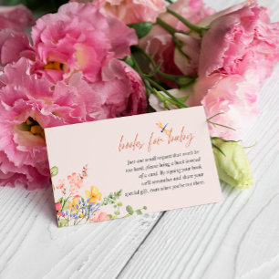 BOHO Blume Dragonfly BABY SHOWER BOOKS ANFRAGE Begleitkarte