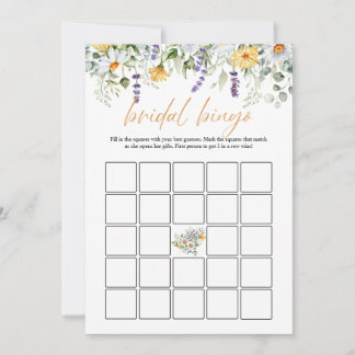 Boho Blume Dragonfly Brautparty Bingo DIGITAL Einladung