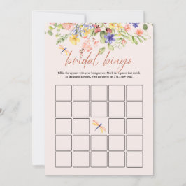Boho Blume Dragonfly Brautparty Bingo DIGITAL Einladung