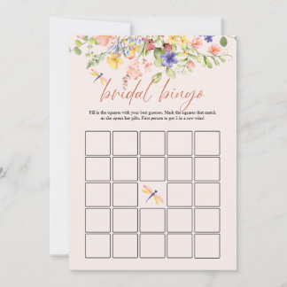 Boho Blume Dragonfly Brautparty Bingo DIGITAL Einladung