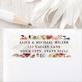 Boho Blume, Earthy Floral Return Address Label
