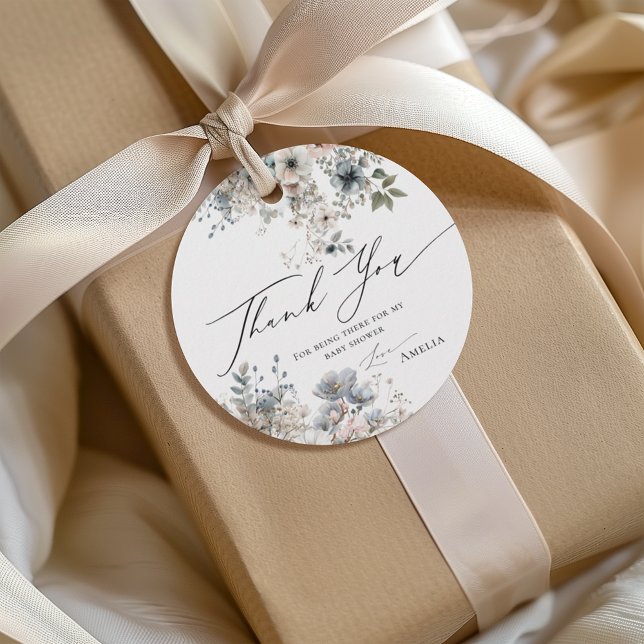 Boho Blume Elegant Moderne Babydusche Vielen Dank Geschenkanhänger (Von Creator hochgeladen)