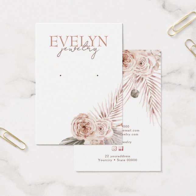 Boho Blume - elegante Ohrsichtkarte (Büro)