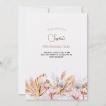Boho Blume Erwachsene Einladung zum Geburtstag