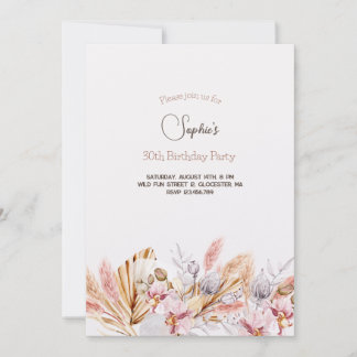 Boho Blume Erwachsene Einladung zum Geburtstag