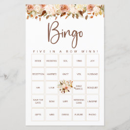 Boho Blume fallen | Bridal Bingo Game