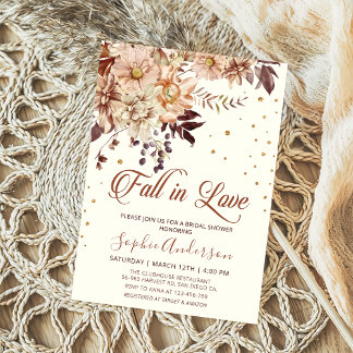 Boho-Blume fallen im Brautparty der Liebe Einladung