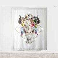 Boho Blume & Federn geometrischer Stielschädel