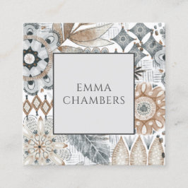 Boho Blume formt Doodles Calling Cards Telefonnummerkarte