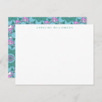 Boho Blume Groovy Green Personalisiert Stationery