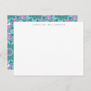Boho Blume Groovy Green Personalisiert Stationery Mitteilungskarte