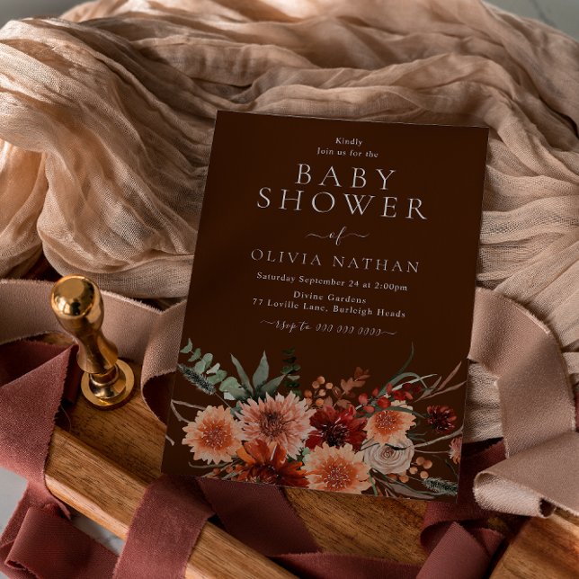 Boho Blume Herbst Herbst Babydusche Einladung (Von Creator hochgeladen)