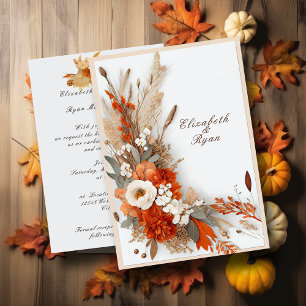 Boho Blume Herbstfarben, Herbsthochzeit Einladung