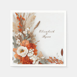 Boho Blume Herbstfarben, Herbsthochzeit Serviette