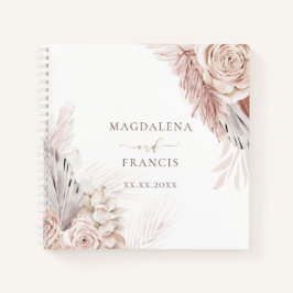 Boho Blume Hochzeit Gästebuch Notizbuch