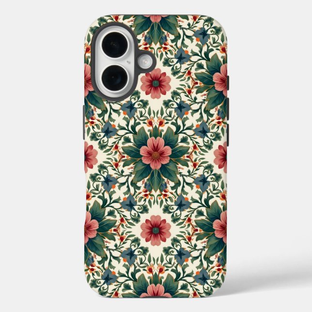 Boho Blume Magic - in den Farbtönen Grün und Rosa Case-Mate iPhone Hülle (Rückseite)