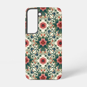 Boho Blume Magic - in den Farbtönen Grün und Rosa Samsung Galaxy Hülle