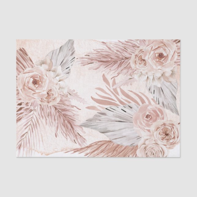 Boho-Blume mit Aquarellpapier Seidenpapier (Vorderseite)