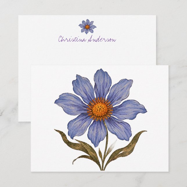 Boho-Blume Mitteilungskarte (Vorne/Hinten)