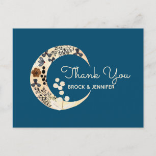 Boho Blume Moon Wedding Dankeschön Card Postkarte
