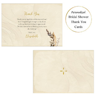 Boho Blume Pampas Grass Othodox Brautparty Dankeskarte