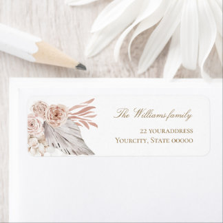 Boho-Blume-Pampelgras-Etikett